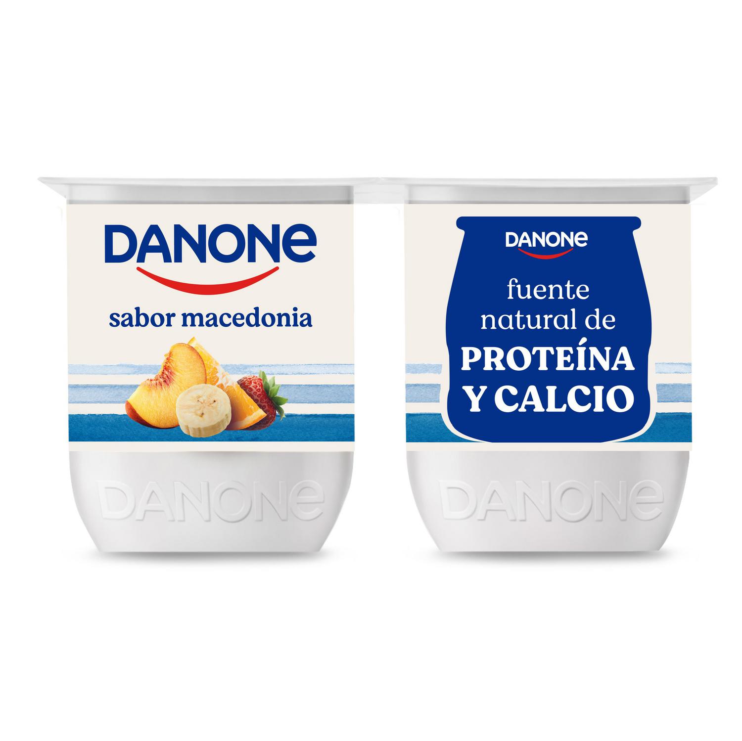 Yogur sabor macedonia Danone sin gluten pack de 4 unidades de 120 g.
