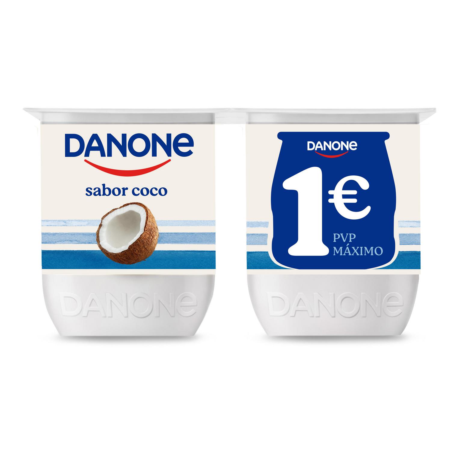 Yogur sabor coco Danone sin gluten pack de 4 unidades de 120 g.