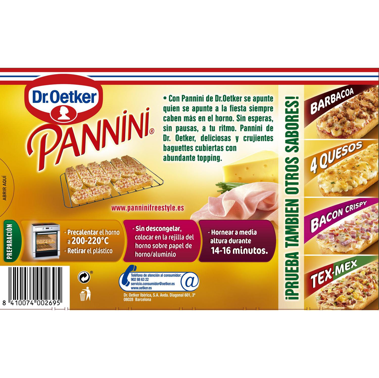 Pannini de jamón y queso Dr. Oetker 250 g.