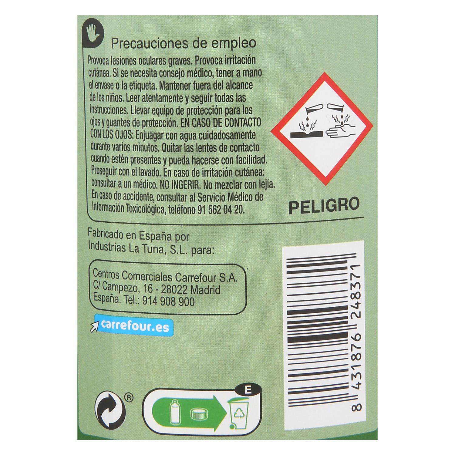 Amoniaco perfumado con detergente Carrefour 1,5 l.