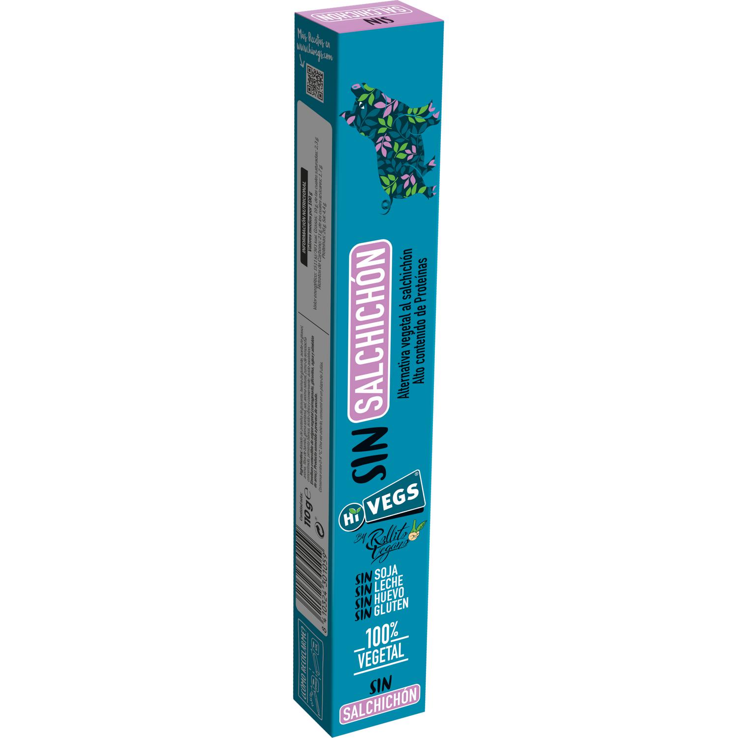 Salchichón Vegano en forma de rollito Hi Vegs sin gluten 110 g