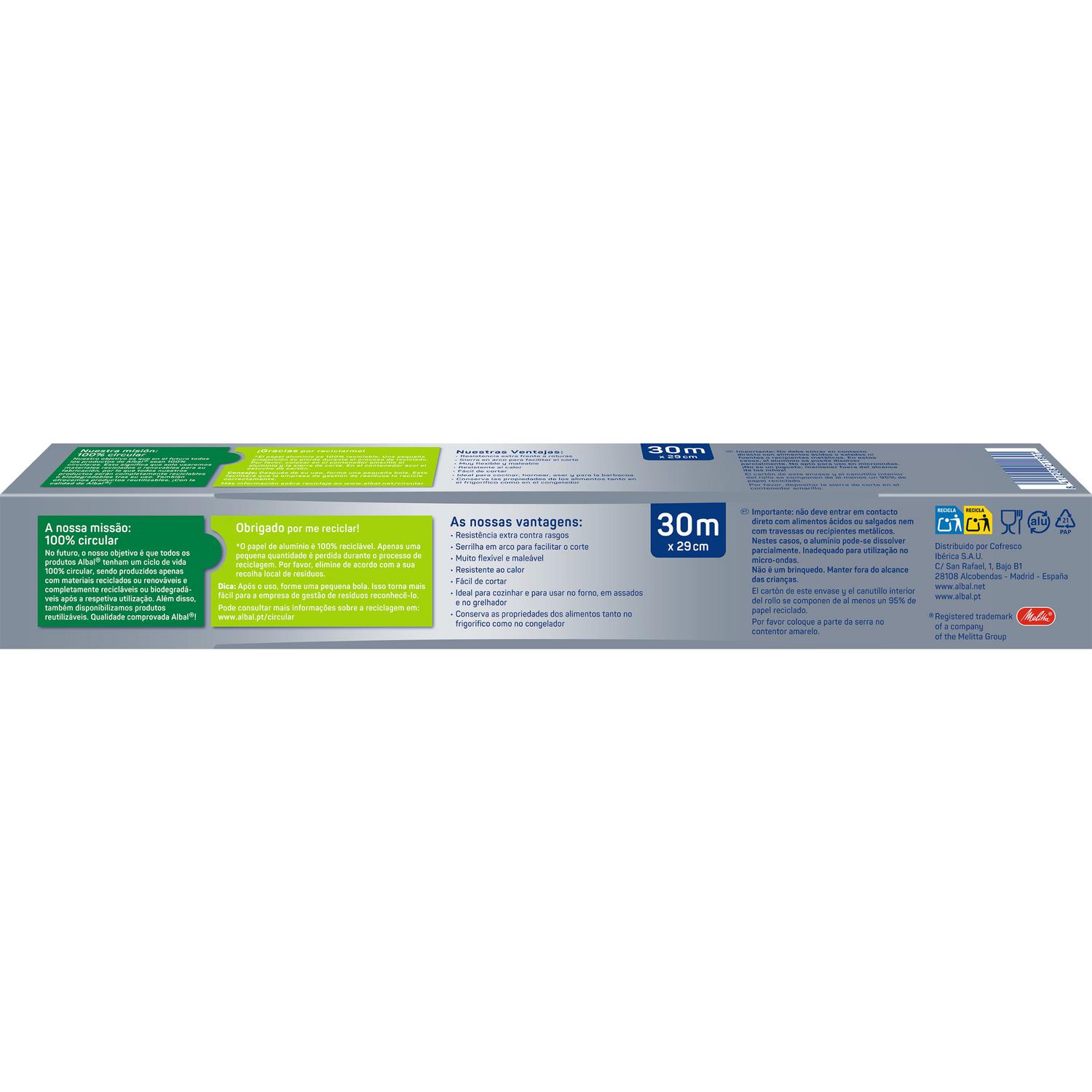 Papel de aluminio Albal 30 metros.