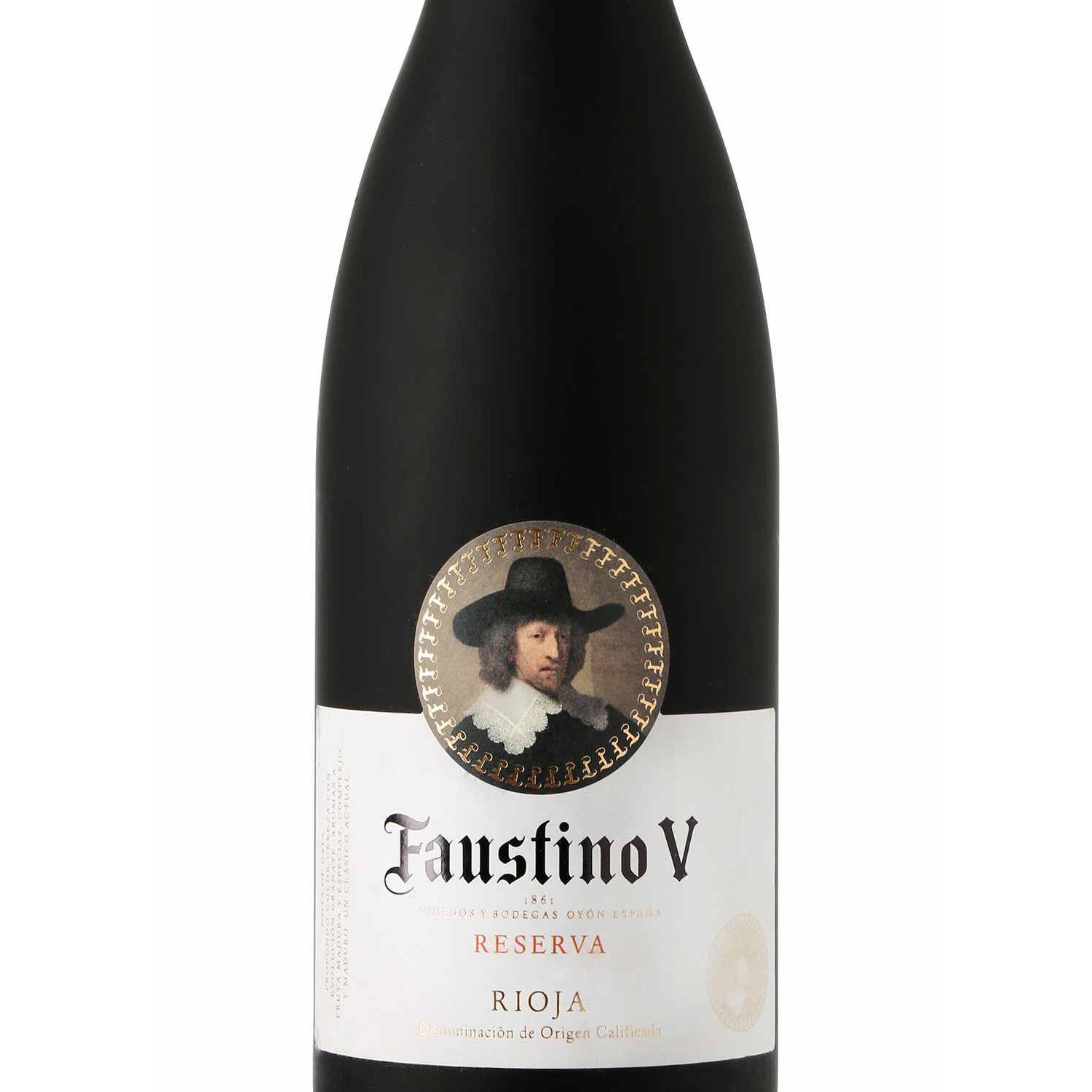 Vino tinto reserva tempranillo Faustino V D.O. Ca. Rioja 75 cl.