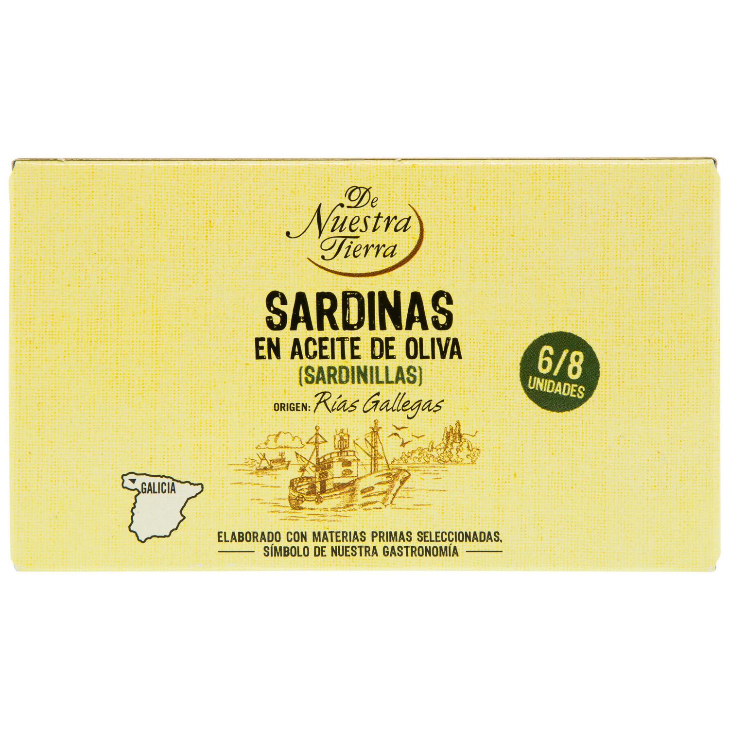 Sardinas en aceite de oliva De Nuestra Tierra 60 g.