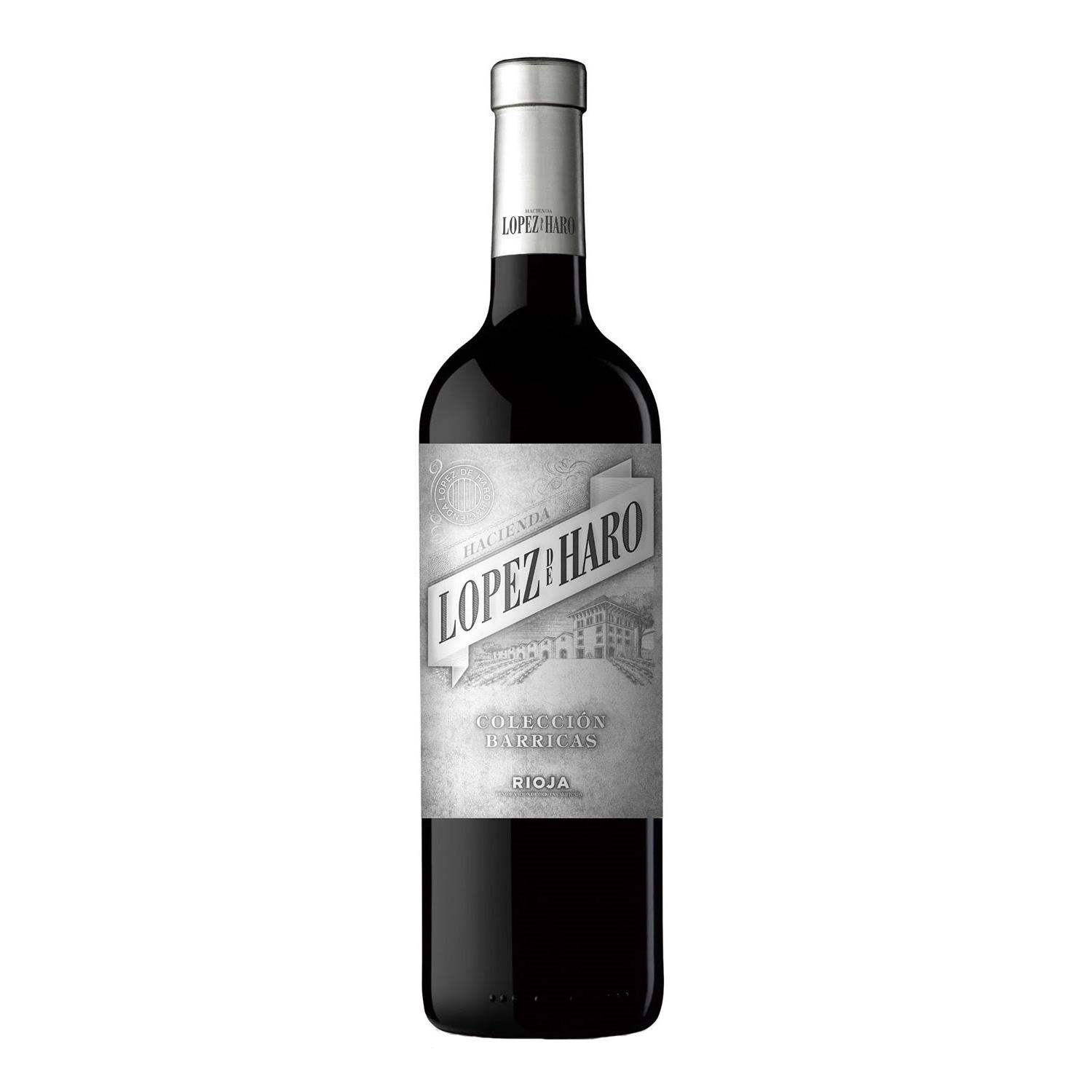 Vino tinto crianza tempranillo Hacienda López de Haro Colección Barricas D.O.Ca. Rioja 75 cl.