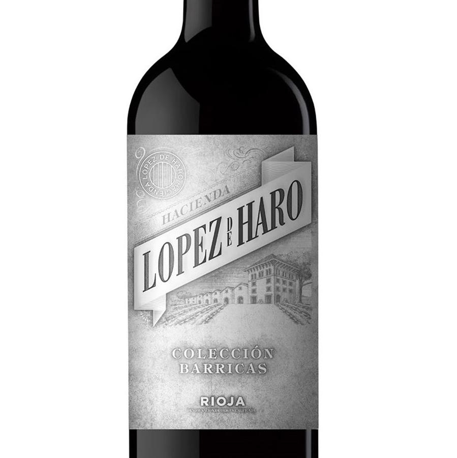 Vino tinto crianza tempranillo Hacienda López de Haro Colección Barricas D.O.Ca. Rioja 75 cl.