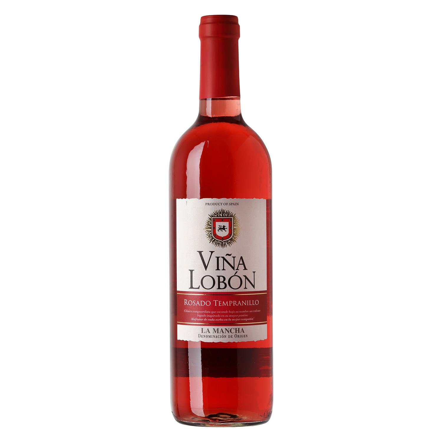Vino rosado tempranillo Viña Lobón D.O. Mancha 75 cl.