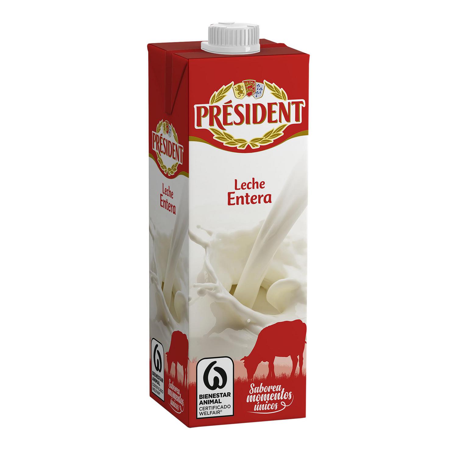 Leche entera Président brik 1 l.