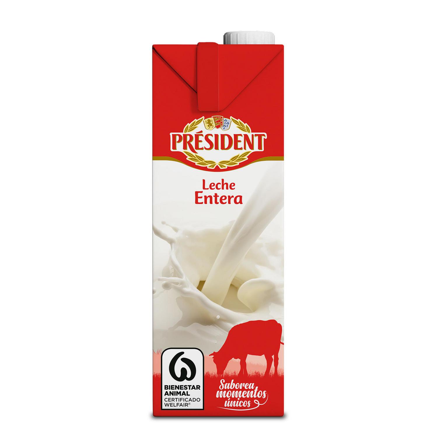 Leche entera Président brik 1 l.