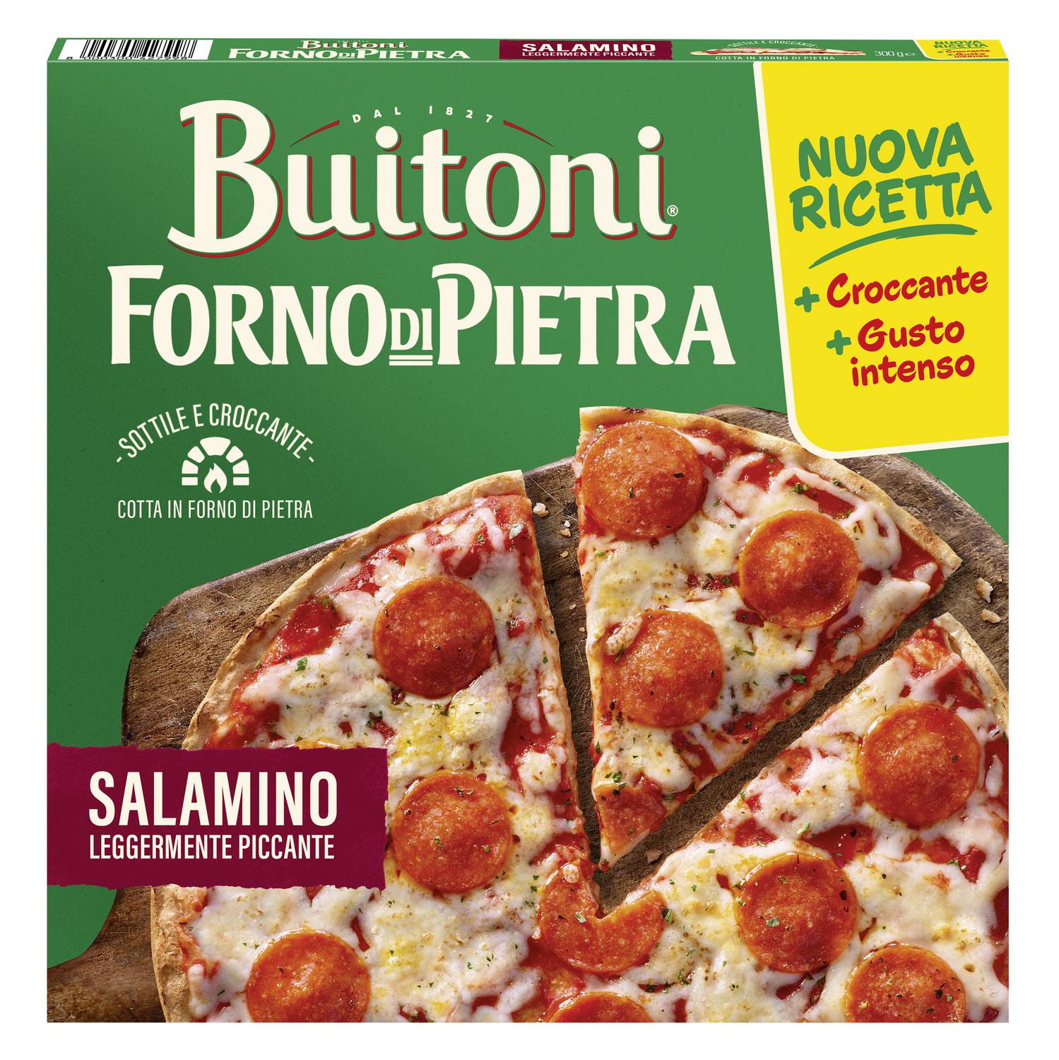 Pizza salami ligeramente picante Forno di Pietra Buitoni 300 g.