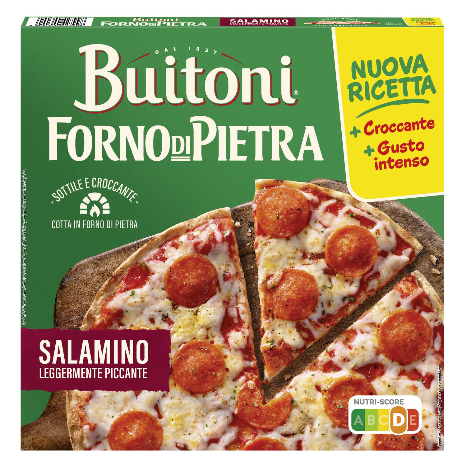 Pizza salami ligeramente picante Forno di Pietra Buitoni 300 g.