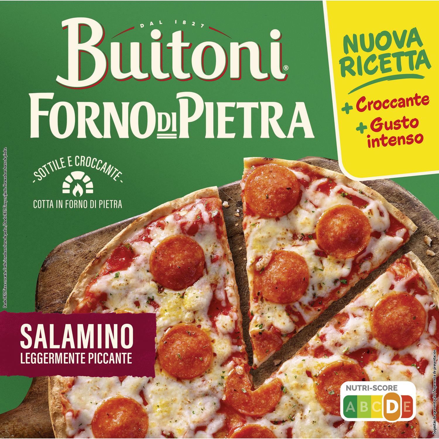 Pizza salami ligeramente picante Forno di Pietra Buitoni 300 g.