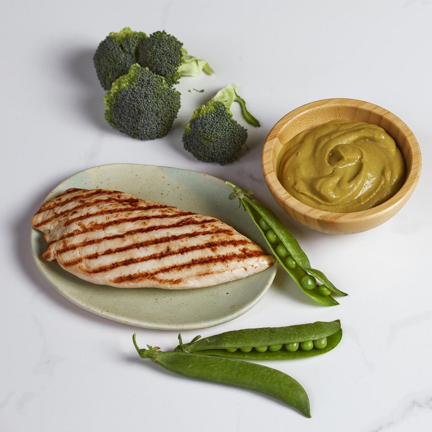 Tarrito de brócoli y guisantes con pavo desde 6 meses ecológico Gerber sin gluten 190 g.