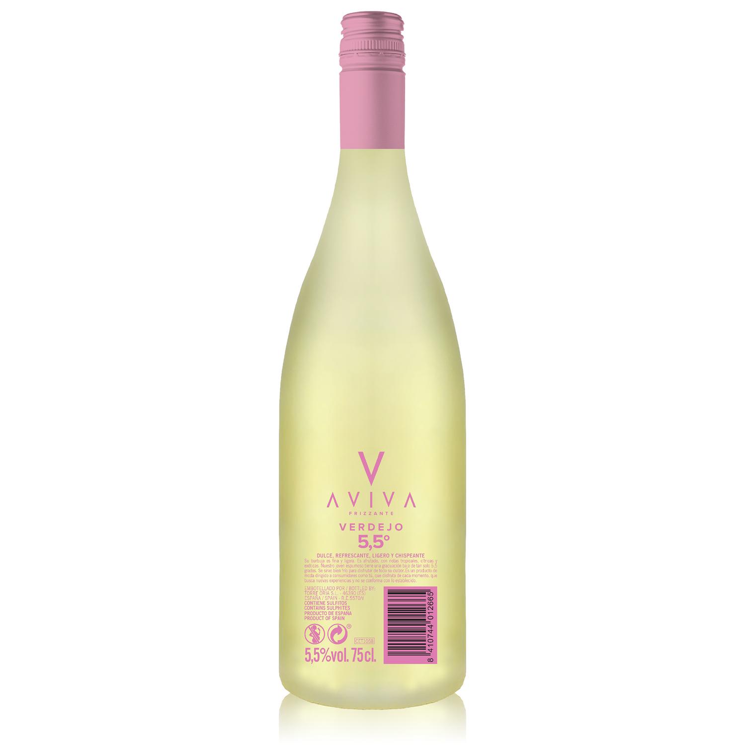 Vino frizzante blanco verdejo Aviva 75 cl.