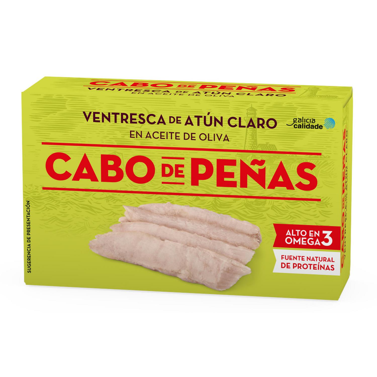 Ventresca de atún claro en aceite de oliva Cabo de Peñas 72,5 g.