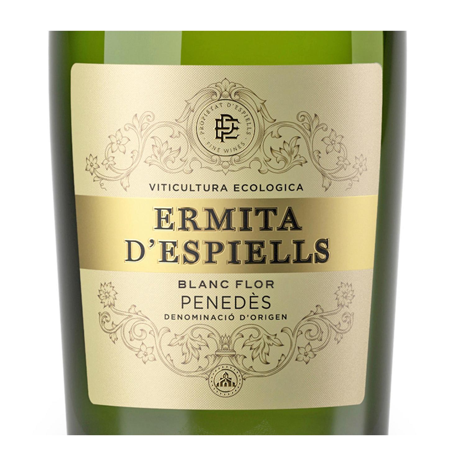 Vino blanco ecológico Ermita D'Espiells D.O. Penedés 75 cl.