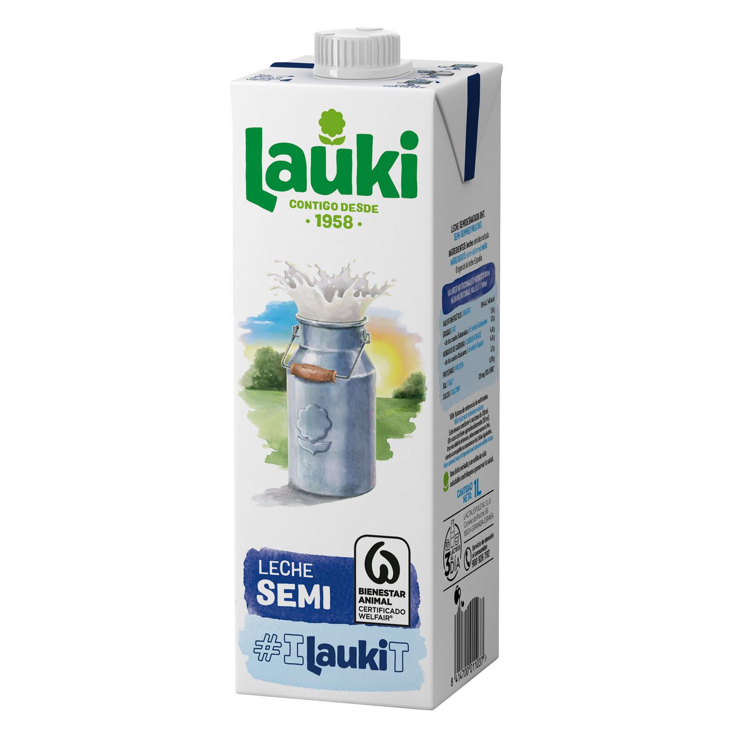Leche semidesnatada Lauki brik 1 l.
