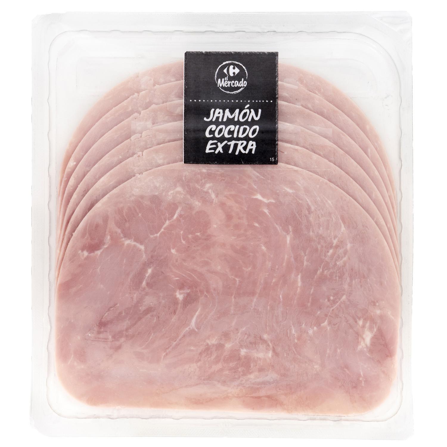 Jamón cocido extra en lonchas Carrefour El Mercado 250 g