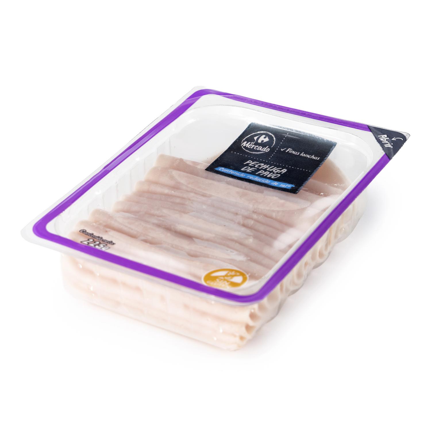 Pechuga de pavo cocida en finas lonchas Carrefour El Mercado sin gluten 225 g