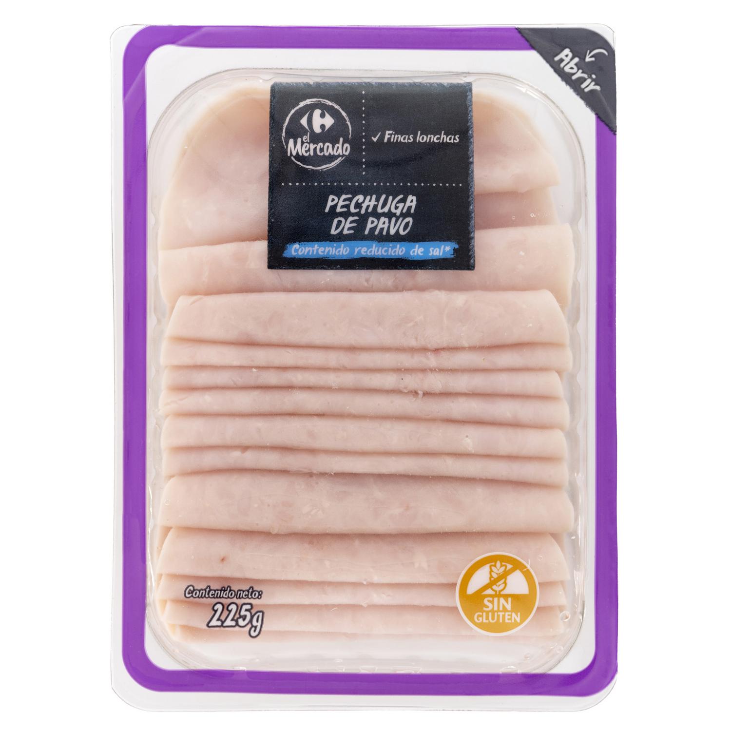Pechuga de pavo cocida en finas lonchas Carrefour El Mercado sin gluten 225 g