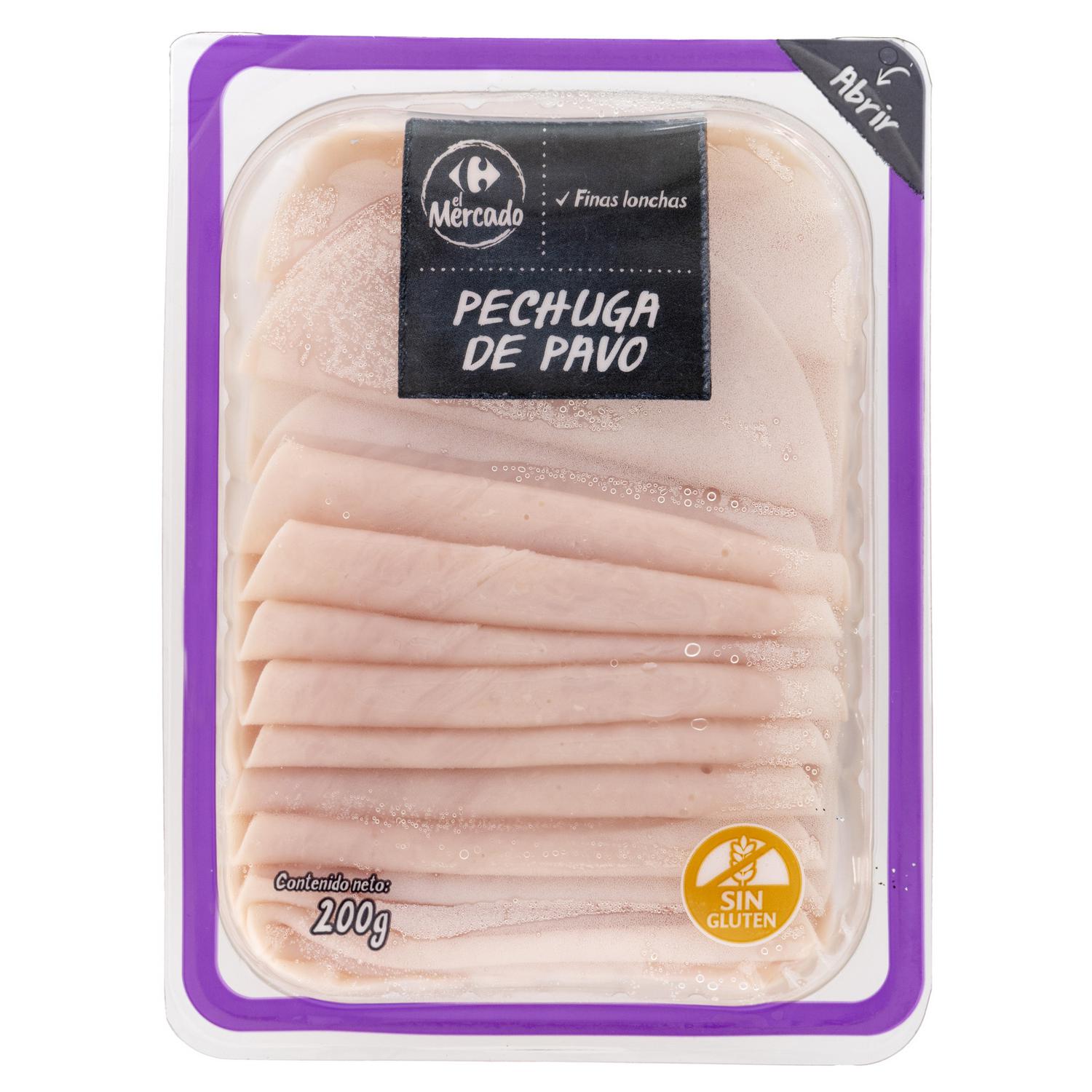 Pechuga de pavo en finas lonchas Carrefour El Mercado sin gluten 200 g