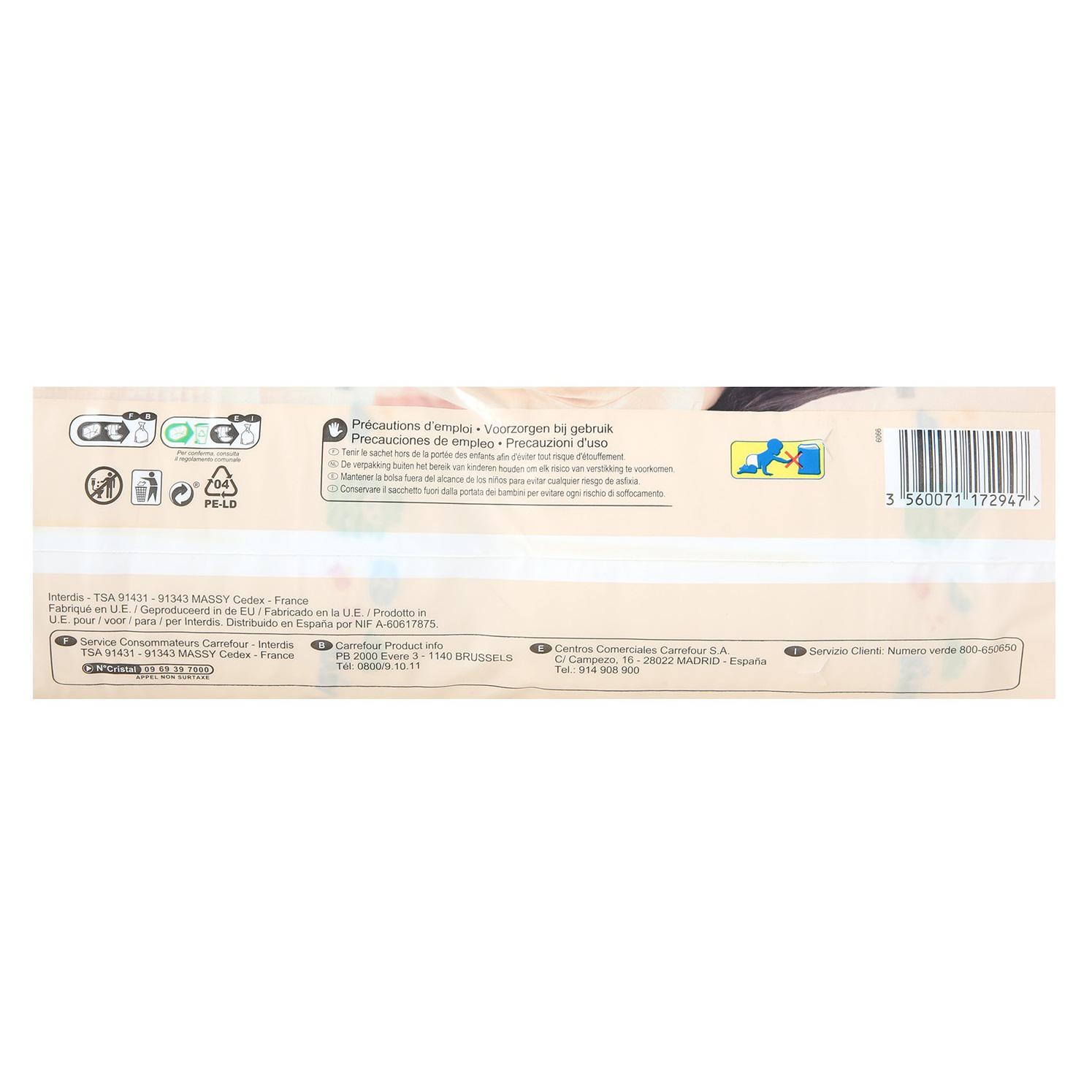 Pañales soft&protect Carrefour Baby T2 (3-6 kg) 60 ud.