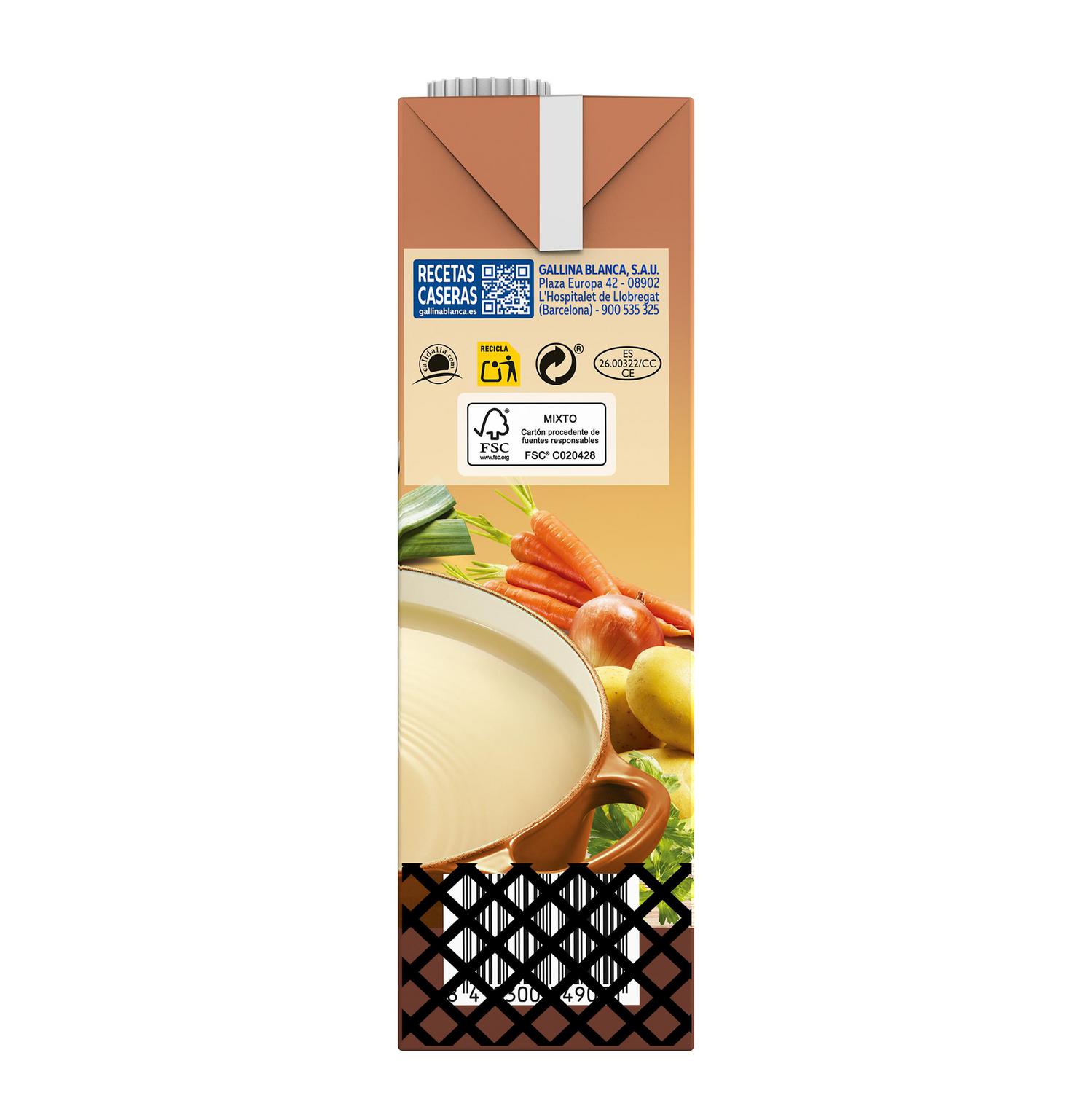Caldo casero de pollo Gallina Blanca sin gluten pack de 2 briks de 1 l.