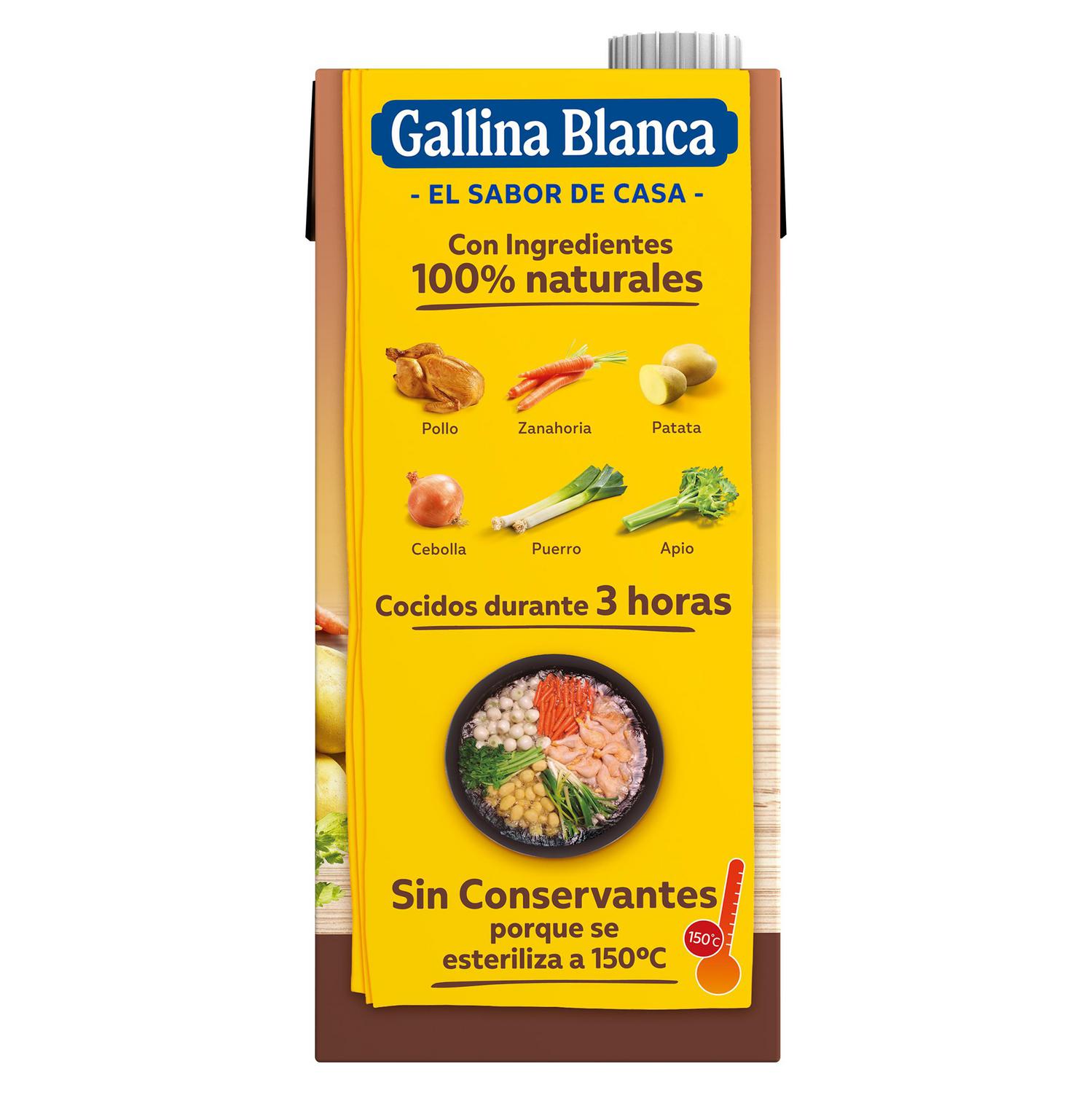 Caldo casero de pollo bajo en sal Gallina Blanca 1 l.