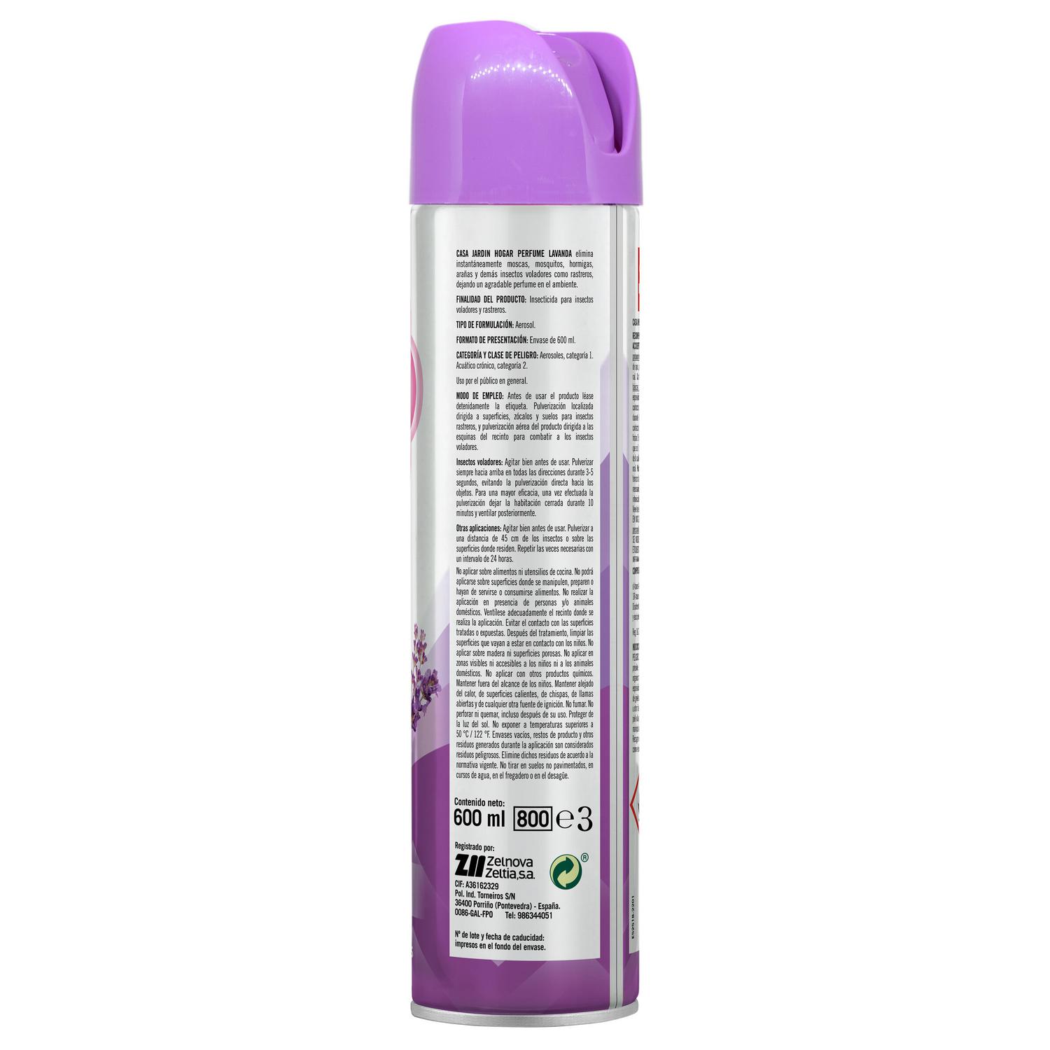 Insecticida hogar lavanda Casa Jardín 600 ml.