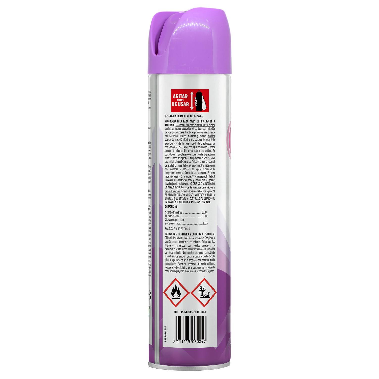 Insecticida hogar lavanda Casa Jardín 600 ml.