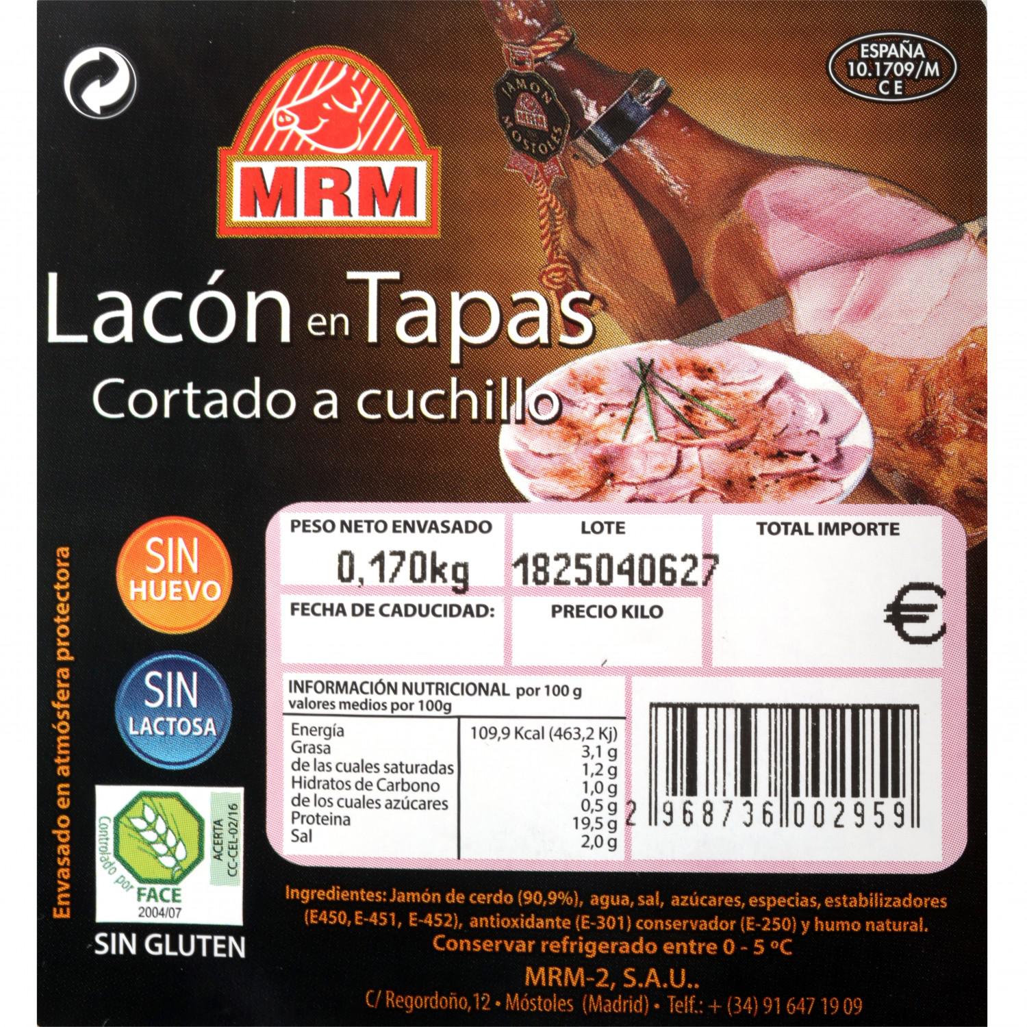Lacón en tapas cortadas a cuchillo 170 g