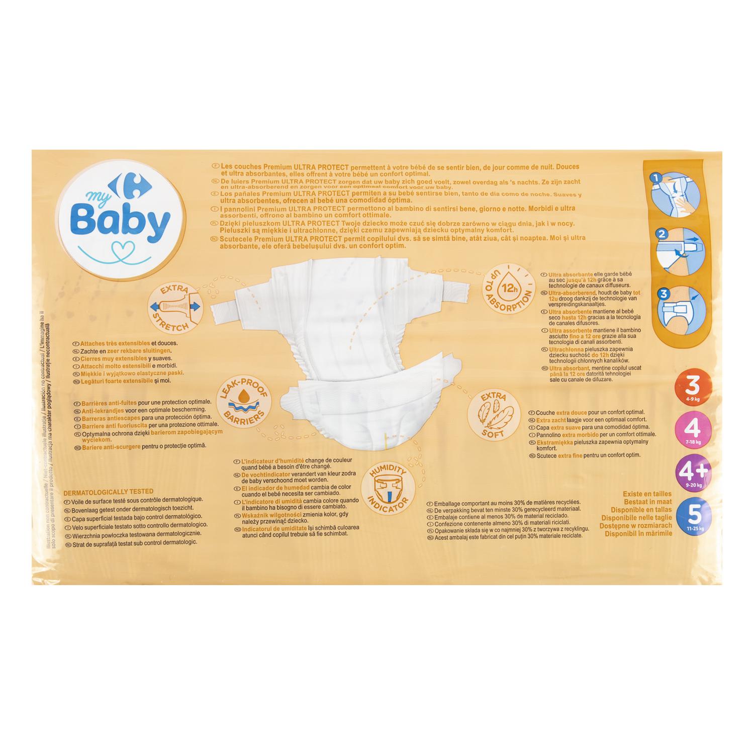 Pañales premium ultra protect My Carrefour Baby T3 (4-9 kg) 47 ud.