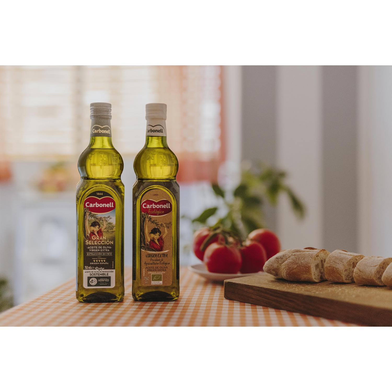 Aceite de oliva virgen extra ecológico Carbonell 750 ml.