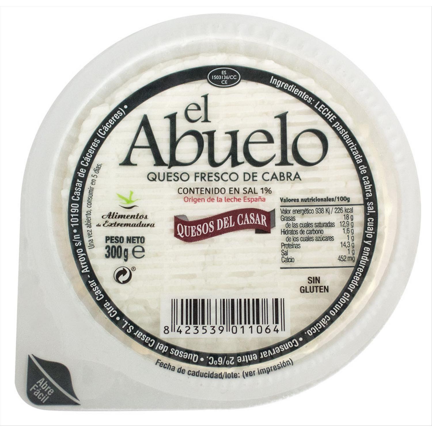 Queso fresco de cabra El Abuelo 300 g.
