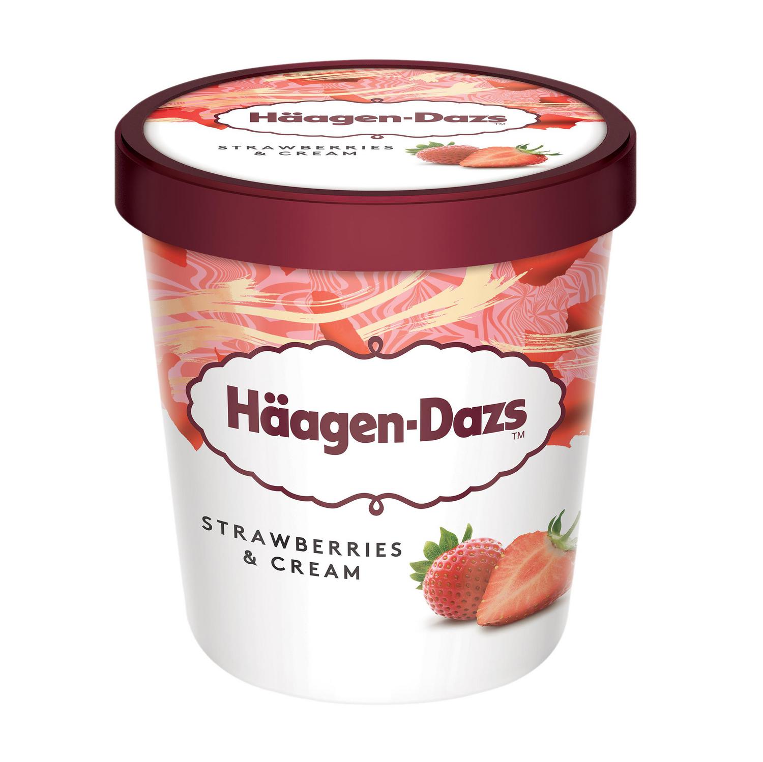 Helado de fresas y crema Häagen Dazs sin gluten 460 ml.
