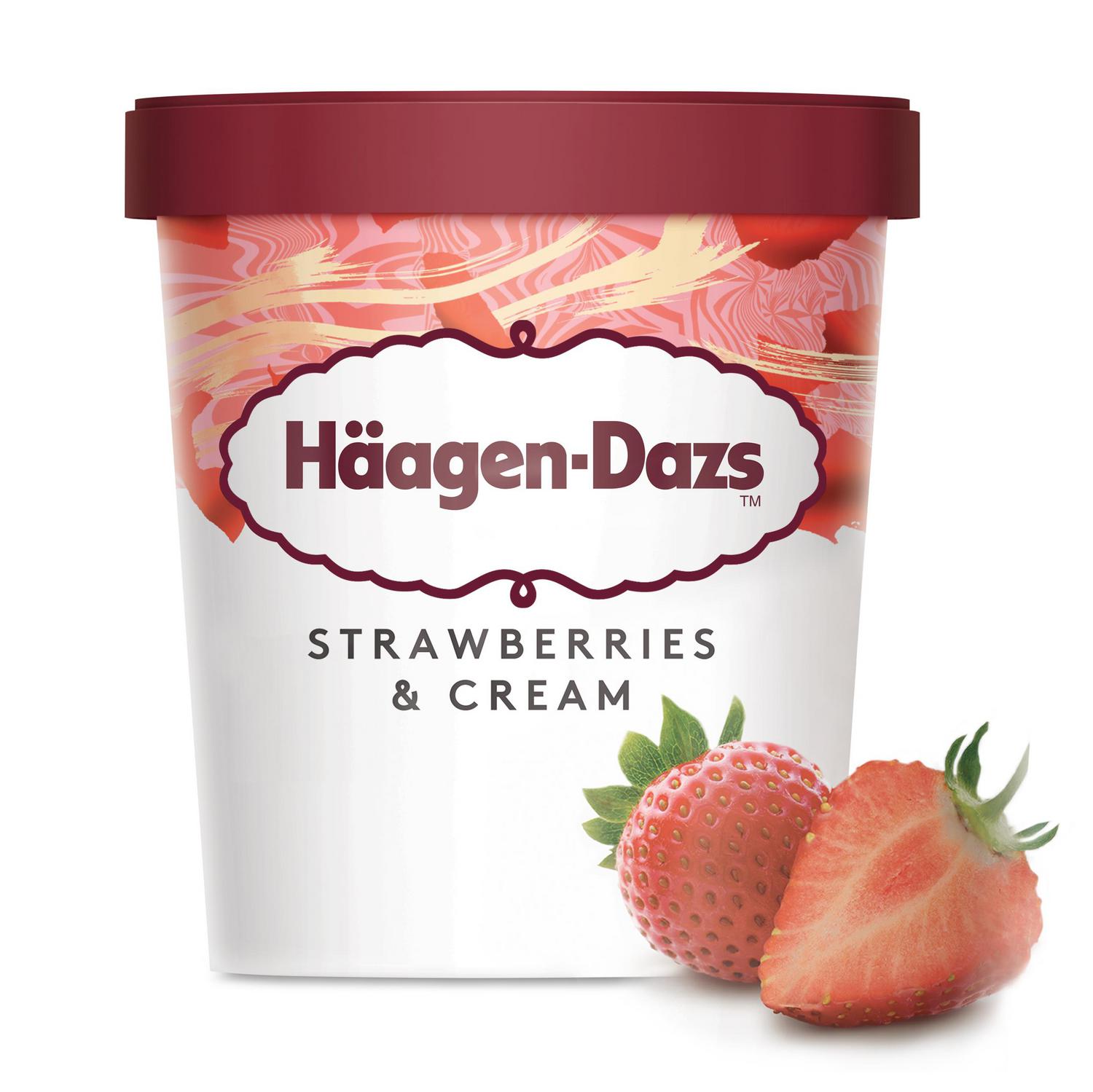 Helado de fresas y crema Häagen Dazs sin gluten 460 ml.