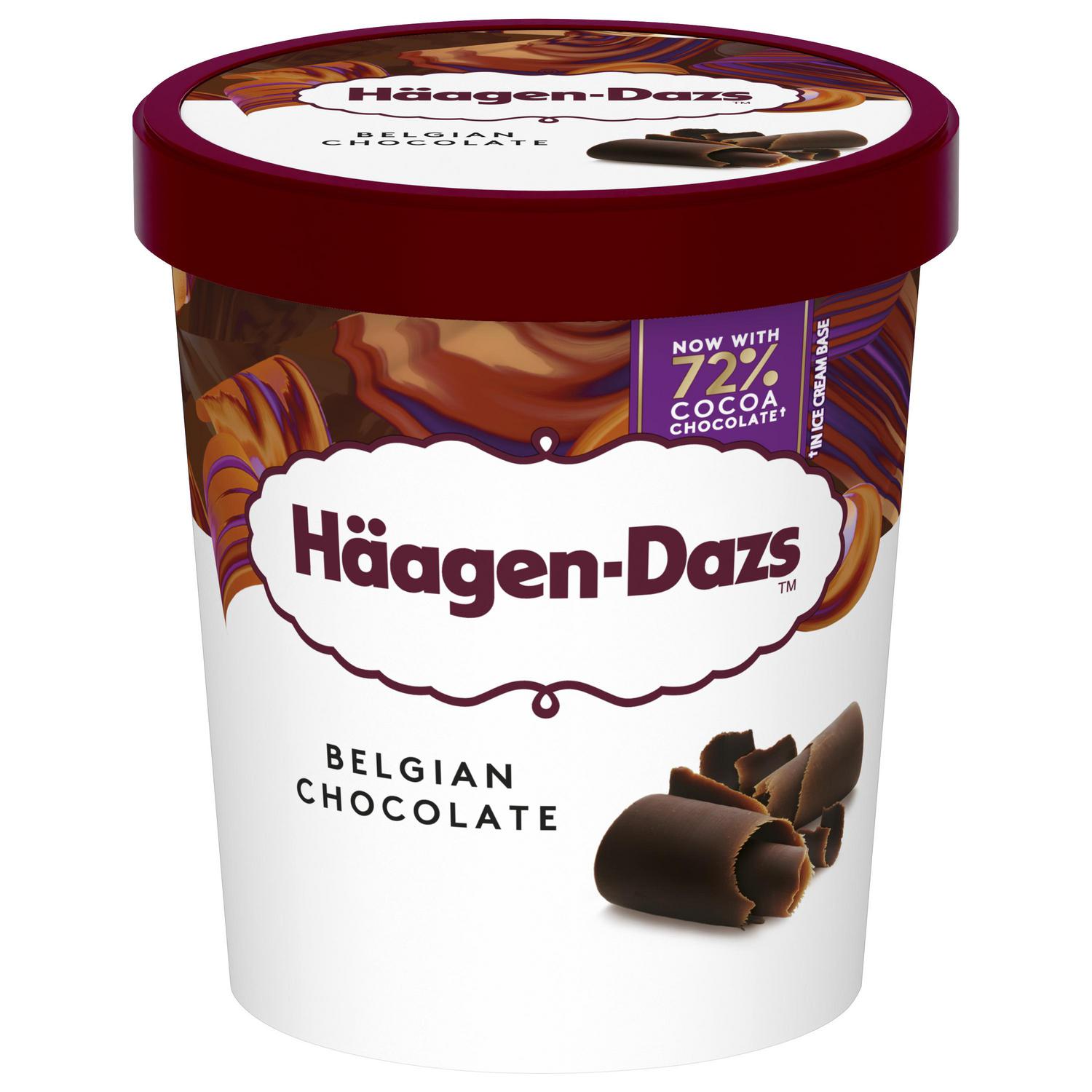 Helado de chocolate belga Häagen Dazs sin gluten 460 ml.