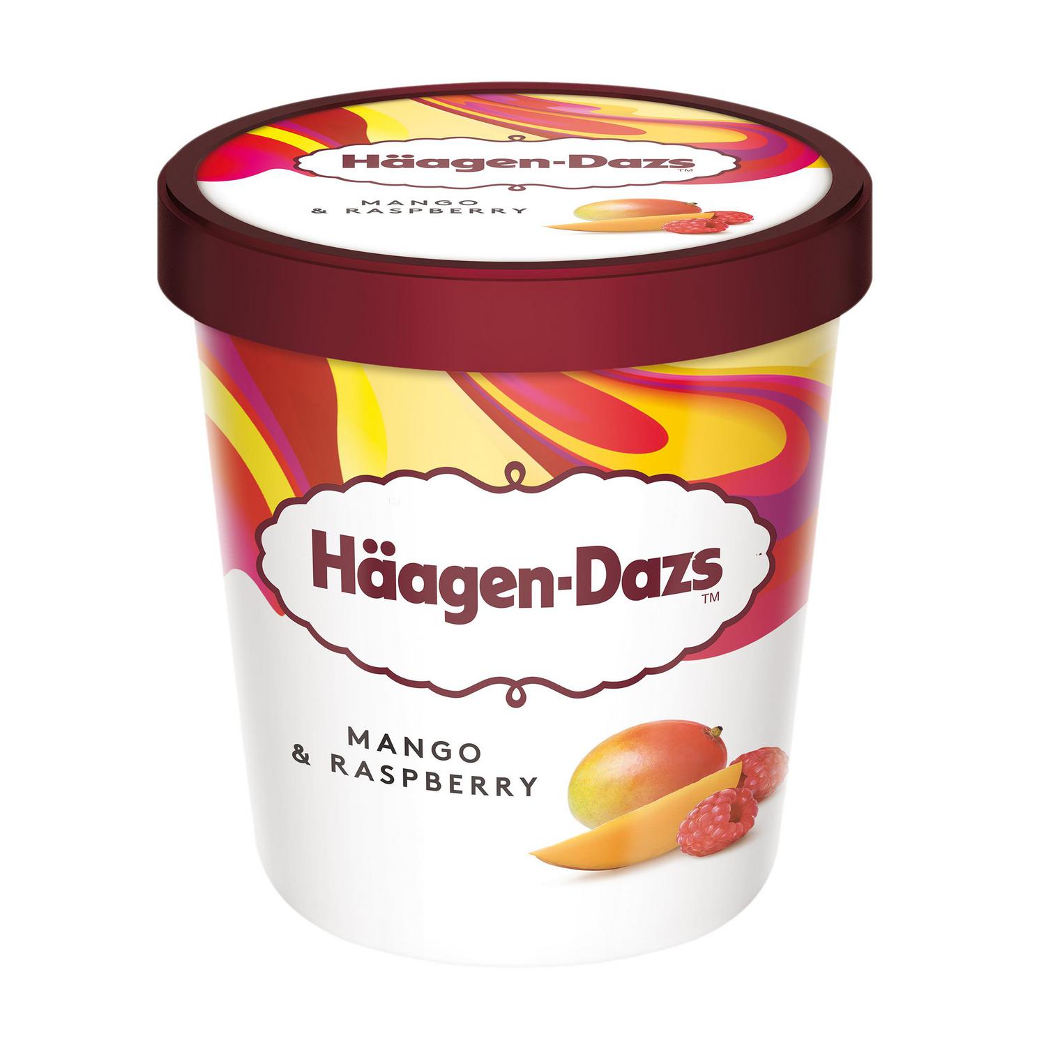 Helado de mango y frambuesa Häagen Dazs sin gluten 460 ml.