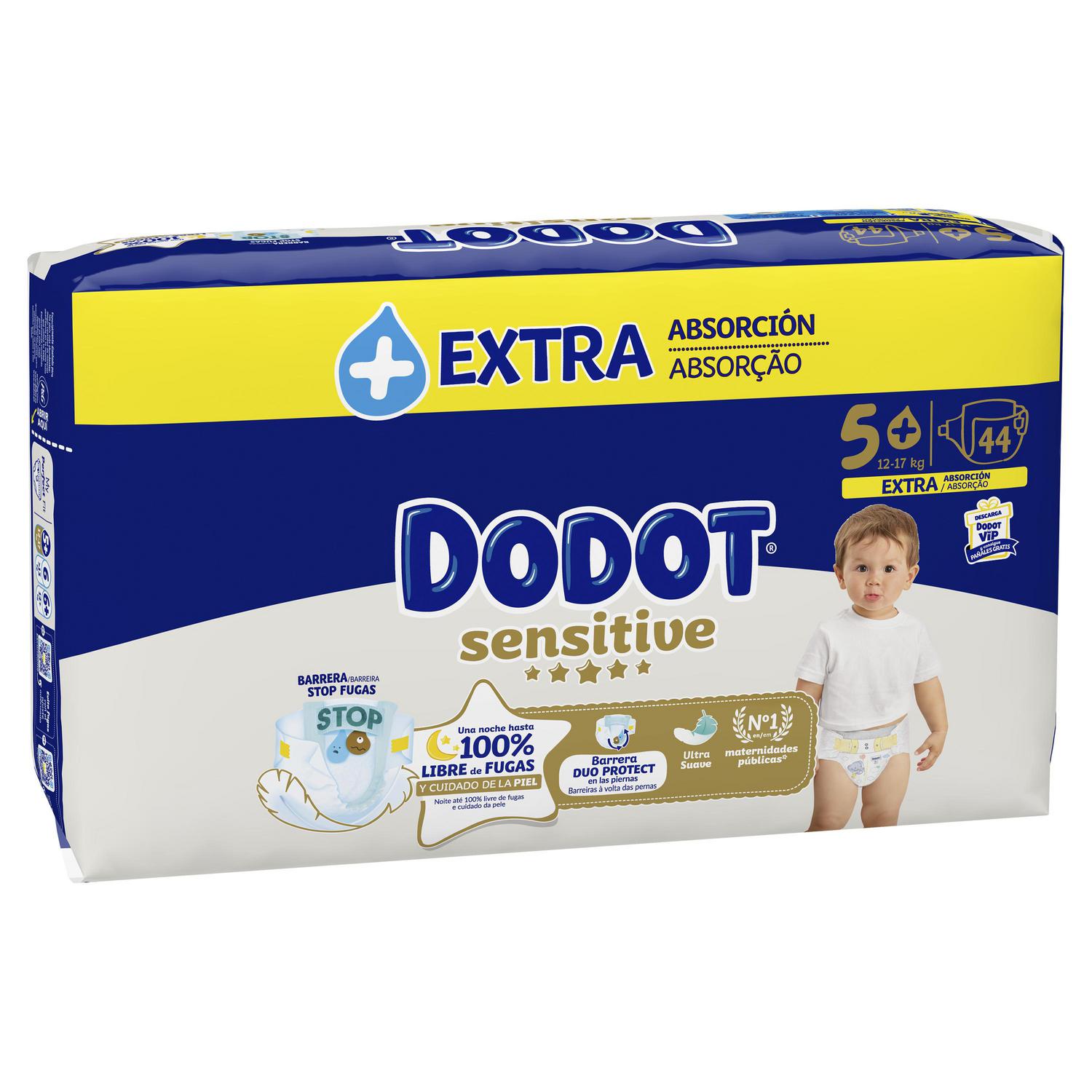Pañales Dodot Sensitive T5+ (12-17 kg) 44 ud.