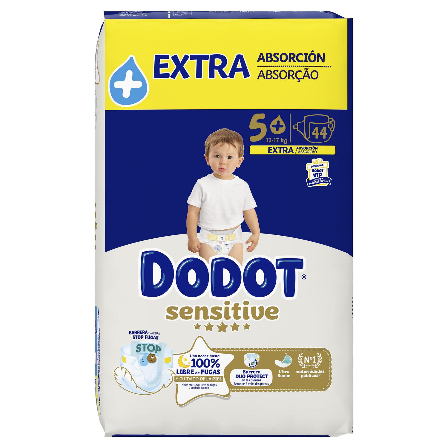 Pañales Dodot Sensitive T5+ (12-17 kg) 44 ud.