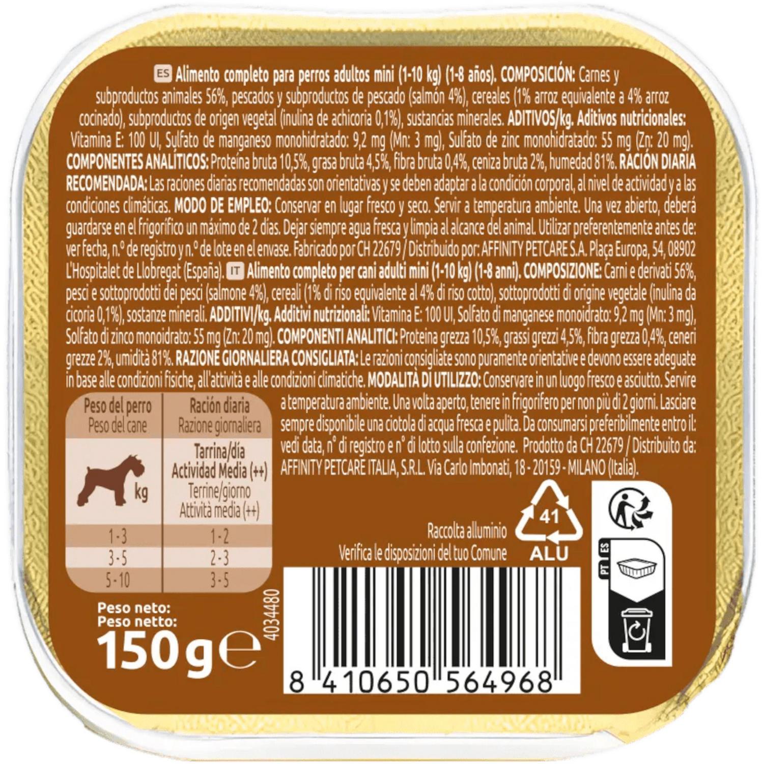 Comida húmeda de buey para perro mini Ultima 150 g.