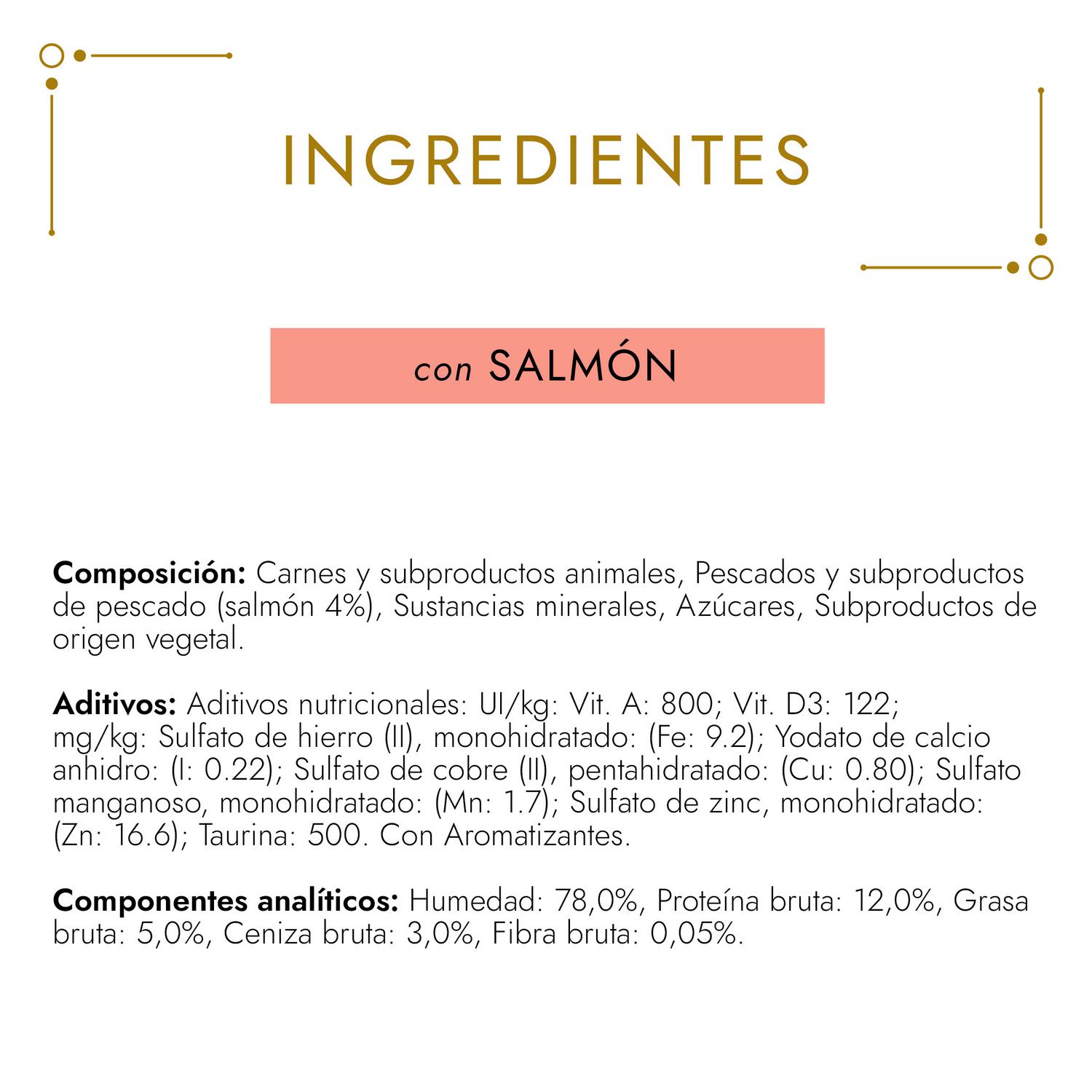 Comida húmeda de salmón para gato adulto Purina Gourmet Gold 85 g