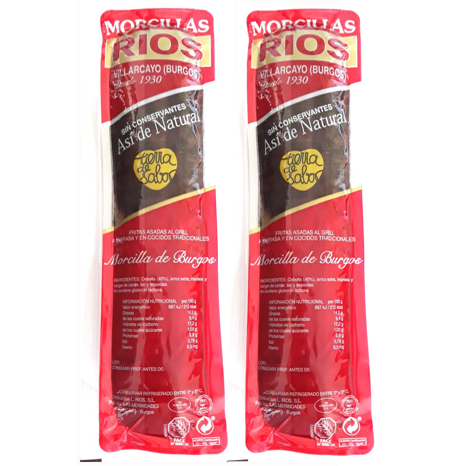 Pack morcilla Burgos Rios 600 g aprox