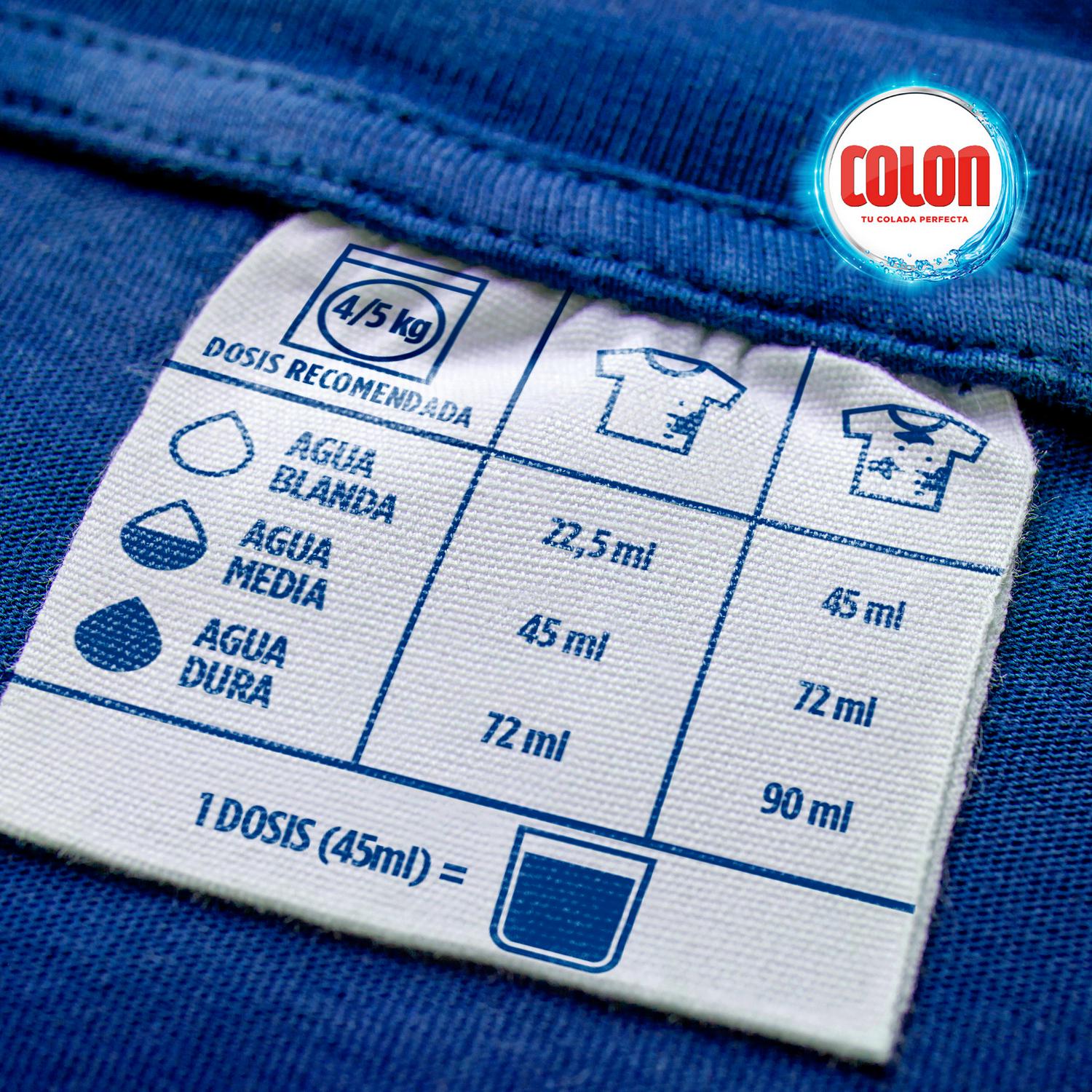 Detergente gel activo fórmula higiene Colon 100 lavados.