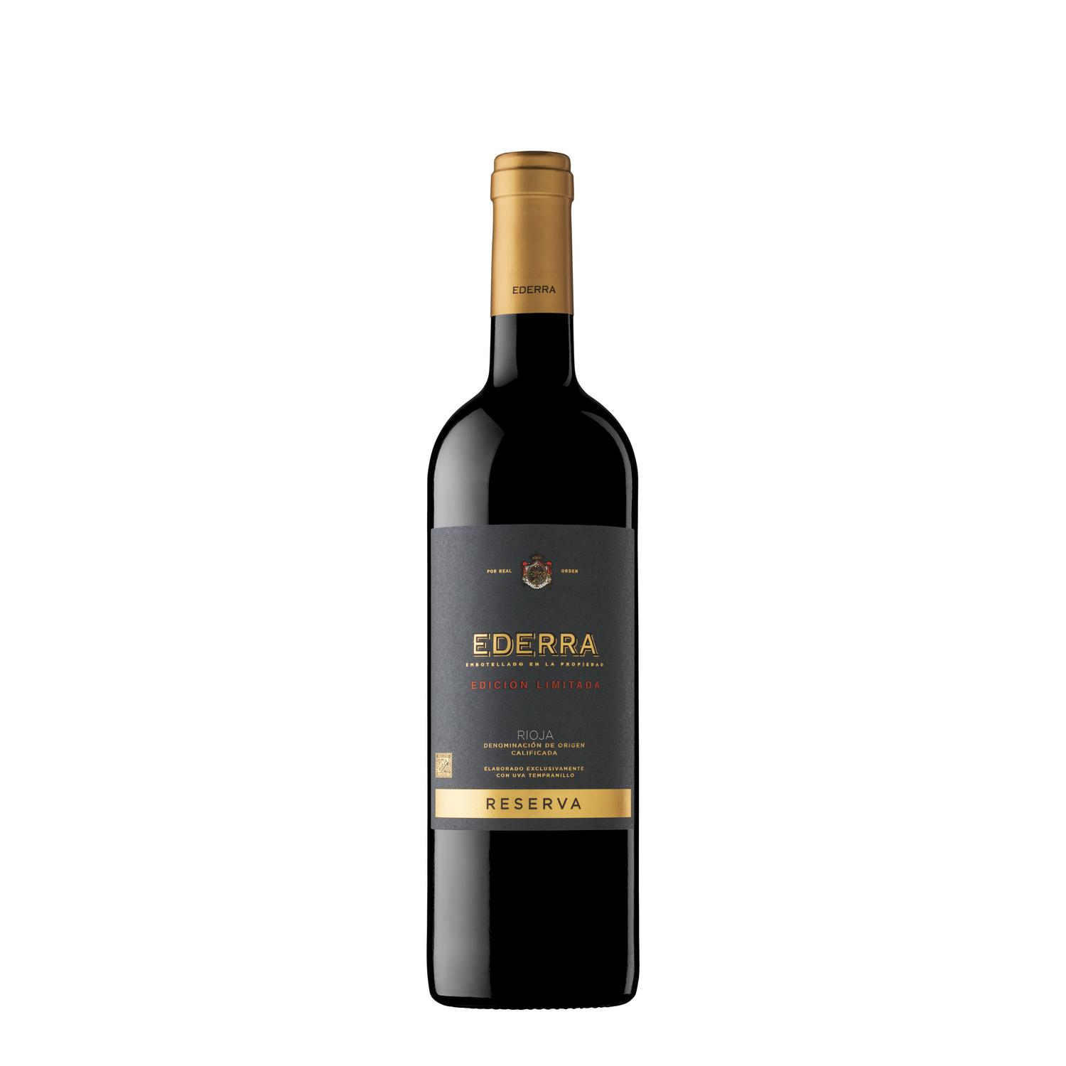 Vino tinto reserva tempranillo Ederra D.O.Ca. Rioja 75 cl.