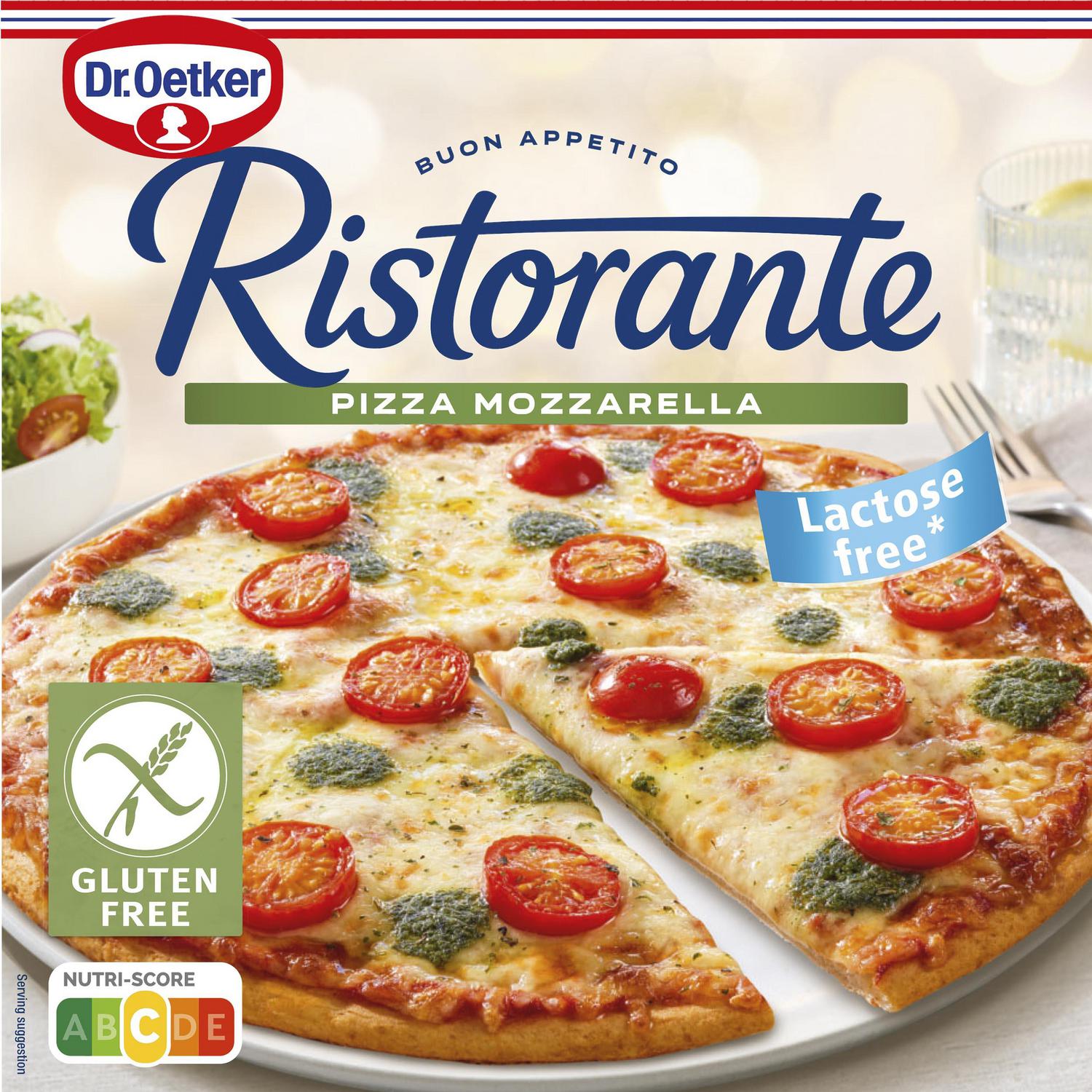 Pizza mozzarella Ristorante Dr. Oetker sin gluten y sin lactosa 370 g.