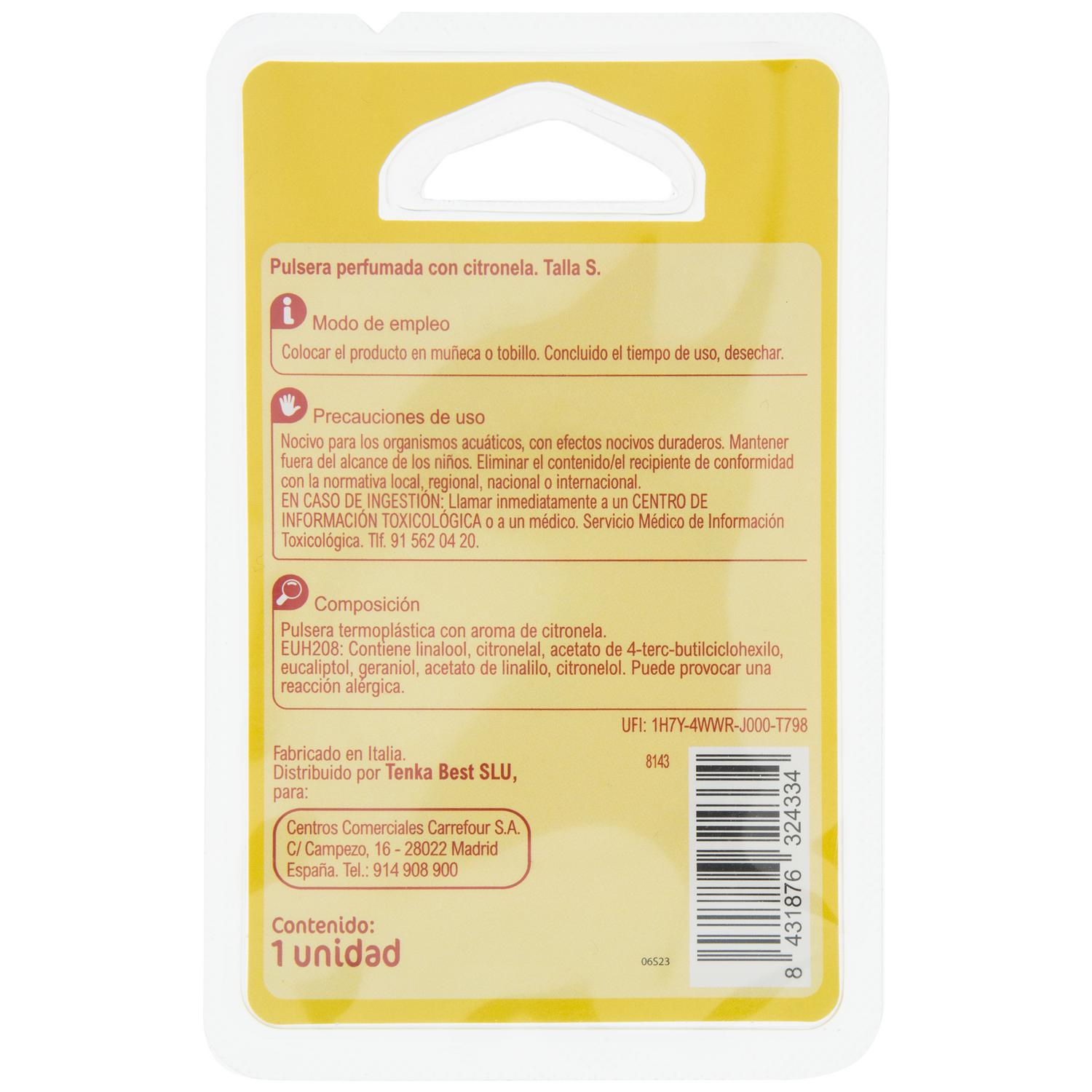 Pulsera antimosquitos citronela talla S Carrefour Expert 1 ud.