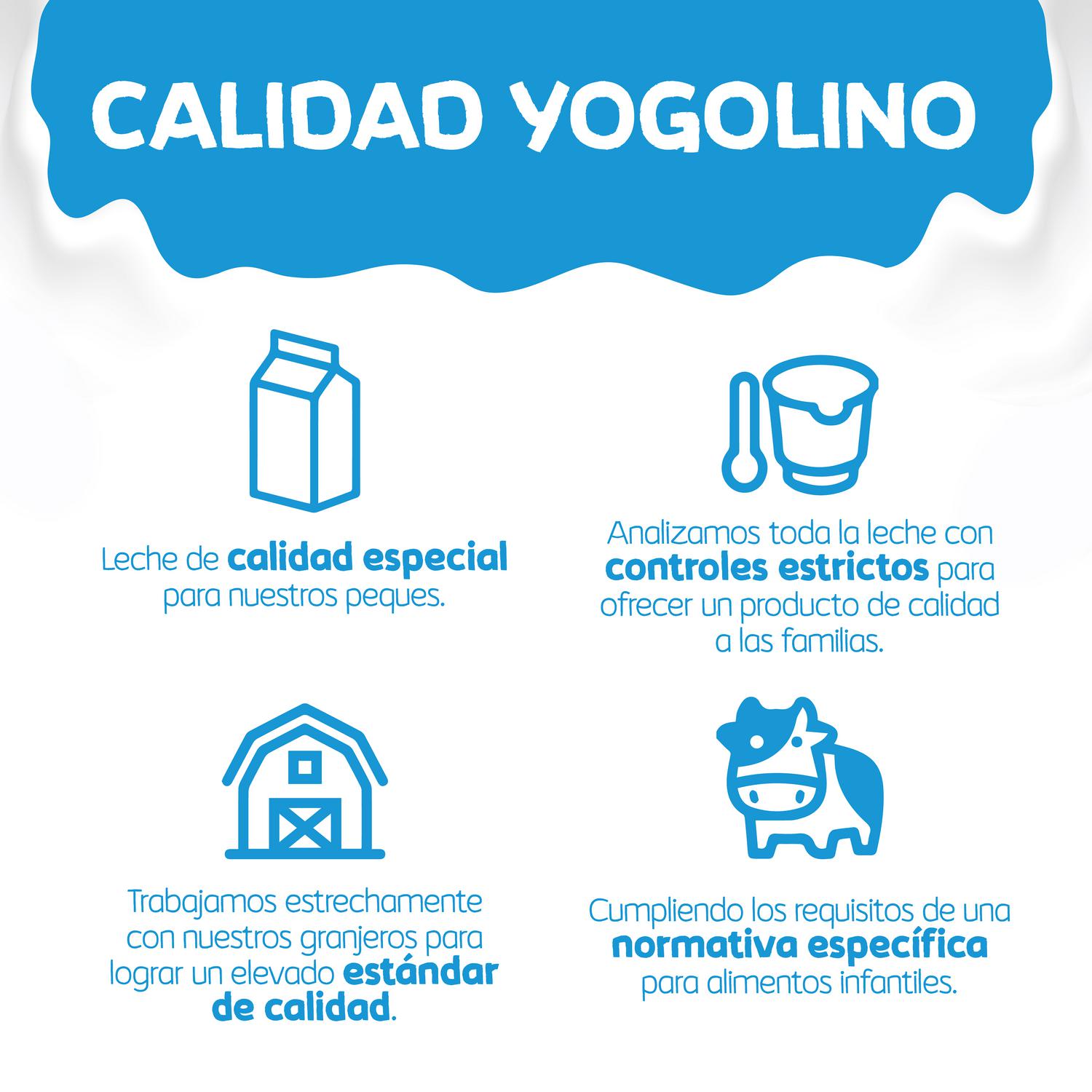 Postre lácteo natural desde 6 meses Nestlé Yogolino sin gluten pack de 4 unidades de 100 g.