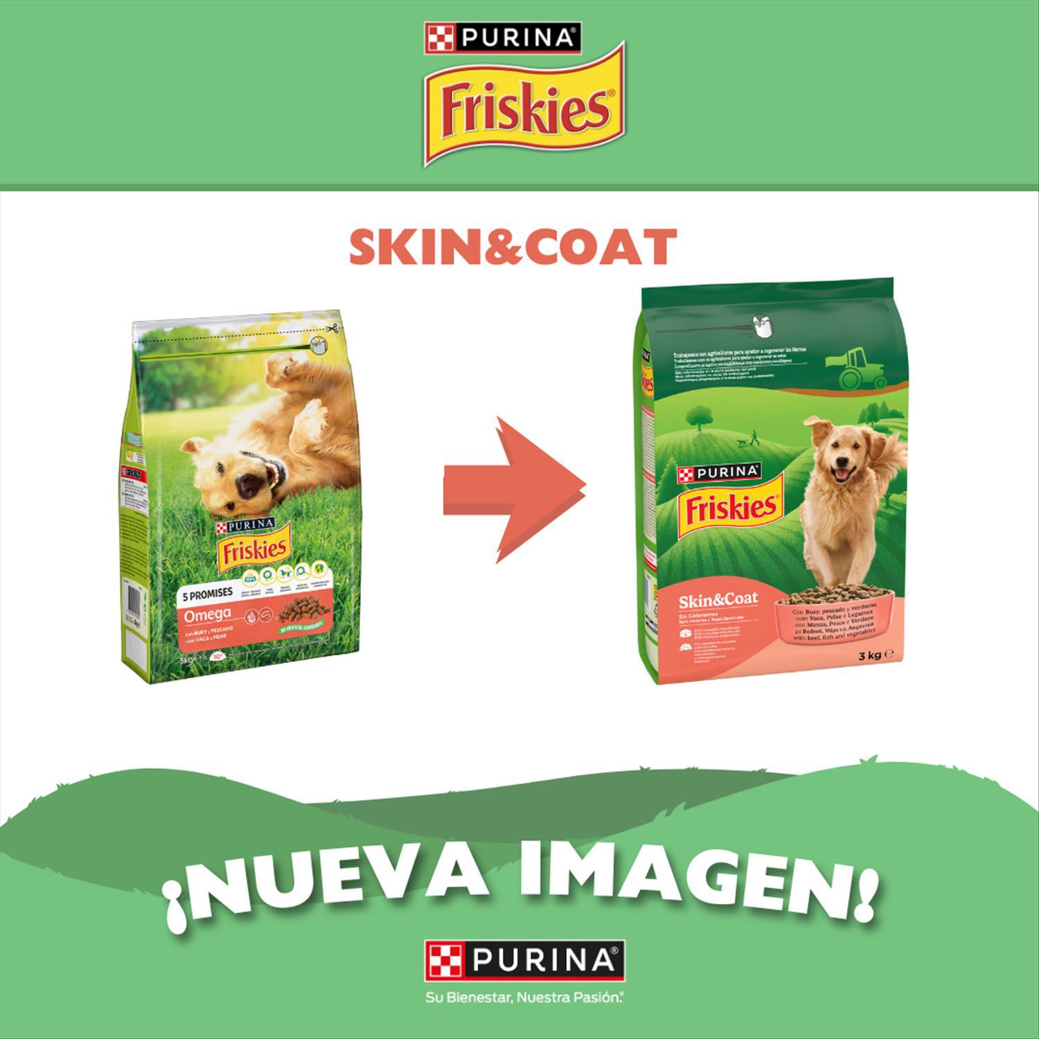 Pienso de buey y pescado para perro adulto Purina Friskies Vitafit Omega 3 Kg.