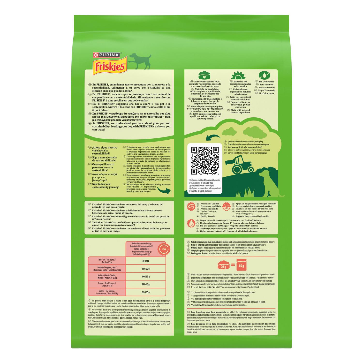 Pienso de buey y pescado para perro adulto Purina Friskies Vitafit Omega 3 Kg.